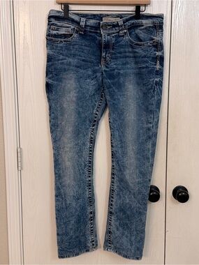 BKE Buckle Payton Womens 31x31.5 Blue Jeans Universal Fit Mid Rise Straight